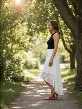 Element Cream Lace High-Low Skirt Size L